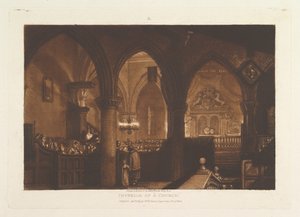 Interior de una Iglesia, parte XIV, placa 70, 1 de enero de 1819 de Joseph Mallord William Turner