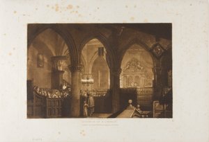 Interior de una iglesia, placa 70 de Liber Studiorum de Joseph Mallord William Turner