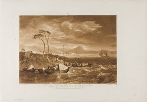 Castillo y Ciudad de Inverary, lámina 65 de Liber Studiorum de Joseph Mallord William Turner