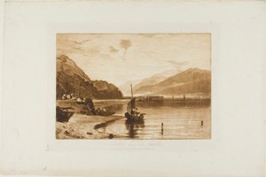 Muelle de Inverary, placa 35 de Liber Studiorum de Joseph Mallord William Turner