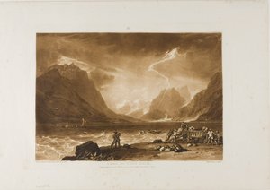 Lago de Thun, lámina 15 de Liber Studiorum de Joseph Mallord William Turner
