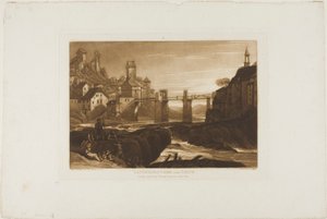 Lauffenbourgh en el Rin, lámina 31 de Liber Studiorum de Joseph Mallord William Turner