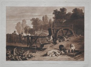 Liber Studiorum: El corral con el gallo de Joseph Mallord William Turner
