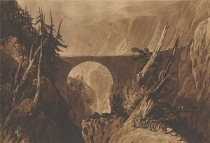 Pequeño Puente del Diablo sobre el Reuss, cerca de Altdorf, Suiza de Joseph Mallord William Turner