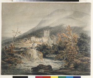 Abadía de Llanthony, Monmouthshire (acuarela sobre papel blanco) de Joseph Mallord William Turner