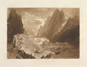 Mer de Glace, Valle de Chamouni-Savoy, Liber Studiorum, parte X, placa 50 de Joseph Mallord William Turner