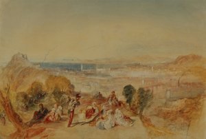 Nápoles, c.1850-51 (lápiz y acuarela sobre papel) de Joseph Mallord William Turner