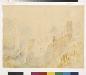 Oberwesel On The Rhine (acuarela sobre lápiz sobre papel blanco) de Joseph Mallord William Turner