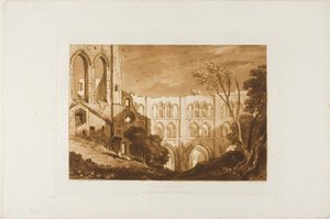 Abadía de Rivaux, placa 51 de Liber Studiorum de Joseph Mallord William Turner