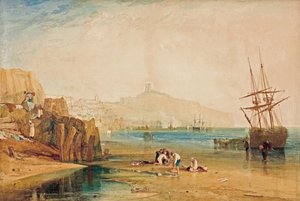 Scarborough, mañana, niños atrapando cangrejos, c. 1810 de Joseph Mallord William Turner