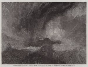 Tormenta de nieve, barco de vapor en la boca de un puerto haciendo señales, en la Galería Nacional