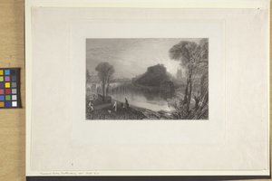 Tamworth Castle, Staffordshire (aguafuerte y grabado sobre papel india, chine collé) de Joseph Mallord William Turner