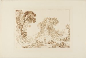 Templo de Júpiter en la isla de Egina, lámina 77 del Liber Studiorum de Joseph Mallord William Turner