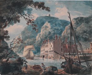 The Avon Gorge at Bristol with the Old Hot Wells House, c. 1792 (grafito, acuarela, pluma y tinta marrón) de Joseph Mallord William Turner