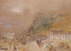 La Bastilla en Grenoble, desde el pueblo de La Tronche, c.1836 (acuarela sobre papel) de Joseph Mallord William Turner