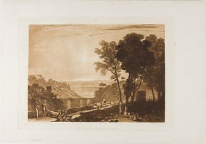 El puente y las cabras, lámina 43 de LIber Studiorum de Joseph Mallord William Turner