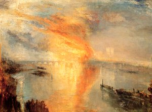 El Incendio de las Casas del Parlamento, 1834 de Joseph Mallord William Turner