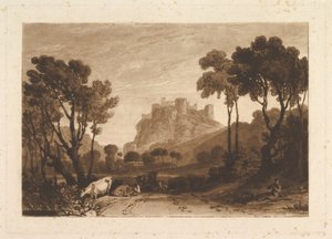 El castillo sobre los prados Liber Studiorum, parte II, placa 8, 1808 de Joseph Mallord William Turner