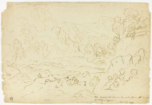 La caída del río Tumble (recto); Vista de Fastraly (verso) de Joseph Mallord William Turner
