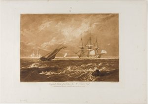 El Líder, pieza de mar, placa 20 de Liber Studiorum de Joseph Mallord William Turner
