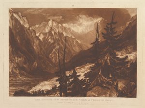 El origen del Arvaron en el Valle de Chamouni, Saboya Liber Studiorum, pa..., 1 de enero de 1816 de Joseph Mallord William Turner