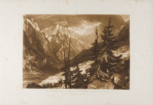 El origen del Arveron, lámina 60 de Liber Studiorum de Joseph Mallord William Turner