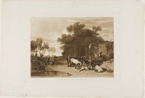 El corral de paja, lámina 7 de Liber Studiorum de Joseph Mallord William Turner
