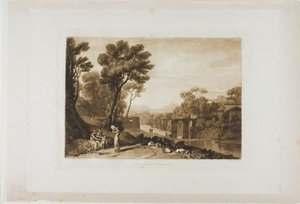 La mujer y el tamboril, lámina 3 de Liber Studiorum de Joseph Mallord William Turner