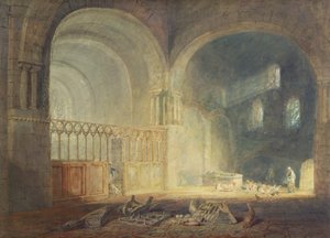 Transept of Ewenny Priory, Glamorganshire, c.1797 (acuarela sobre lápiz sobre papel) de Joseph Mallord William Turner