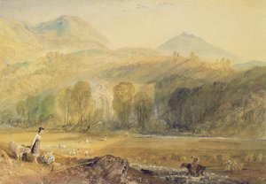 Abadía de Valle Crucis, Denbighshire, c.1826 (acuarela sobre papel) de Joseph Mallord William Turner