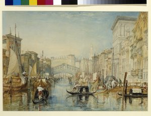 Venecia, El Rialto (acuarela sobre lápiz sobre papel blanco)