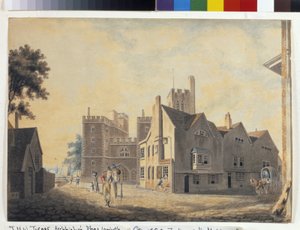 Vista del Palacio Arzobispal, Lambeth (acuarela sobre papel blanco) de Joseph Mallord William Turner