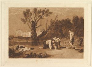Jóvenes Pescadores Liber Studiorum, parte VII, placa 32 de Joseph Mallord William Turner