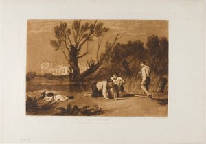 Jóvenes Pescadores, lámina 32 de Liber Studiorum de Joseph Mallord William Turner