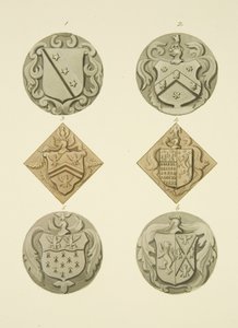 Escudos de armas en lápidas en la Iglesia de St Thomas de Joseph Manning