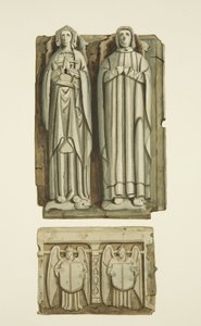 Efigies en la tumba de Thomas Rowley y su esposa en la cripta de la Iglesia de San Juan de Joseph Manning