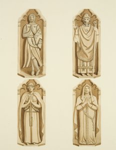 Cuatro figuras decorando las puertas hechas por Clarke, a cada lado del altar de St Mark