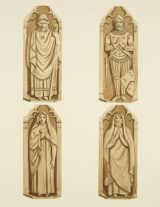 Cuatro figuras decorando las puertas hechas por Clarke, a cada lado del altar de San Marcos de Joseph Manning