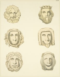 Piedras de bóveda (jefes) en el techo de Redcliffe Church de Joseph Manning