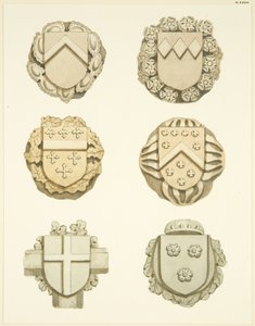 Piedras de bóveda (jefes) en el techo de la Iglesia de Redcliffe de Joseph Manning