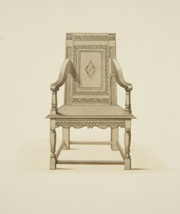 Silla antigua traída de Woodspring Priory en Temple Church de Joseph Manning