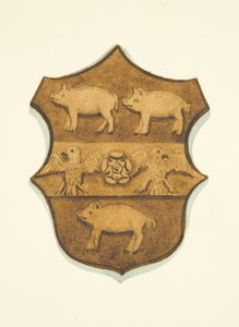 Escudo de Paul Bush tallado en roble en el Trono del Obispo de la Catedral de Bristol