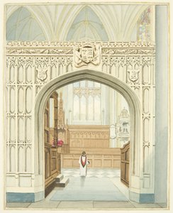 El coro desde el pasillo sur de la Catedral de Bristol de Joseph Manning