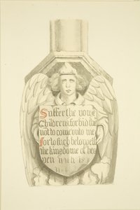 Trabe contra el pilar en el ángulo suroeste, cerca del órgano de St Mary Redcliffe de Joseph Manning