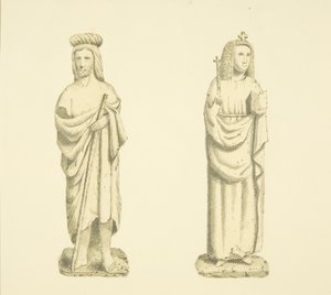 Dos figuras en nichos de la torre de St Mary Redcliffe de Joseph Manning