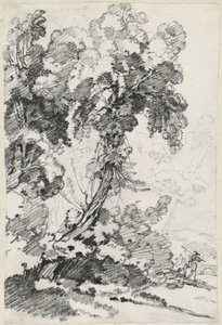 Un árbol imponente con viajeros de Joseph Marie Vien