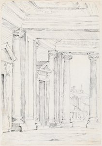 Pórtico del Palazzo Nuovo, en el Campidoglio de Joseph Marie Vien