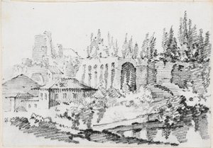 Ruinas de los palacios imperiales en la colina Palatina de Joseph Marie Vien
