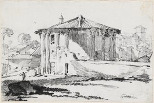 El templo redondo en la Piazza Bocca della Verità, Roma de Joseph Marie Vien