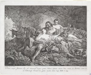 Lot y sus hijas de Joseph Marie Vien after Jean François de Troy